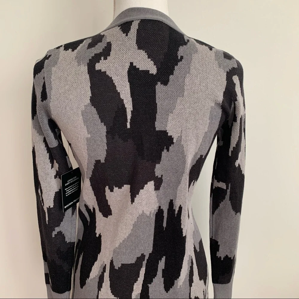 NWT Boston Proper Camouflage Duster Long Line Open Cardigan Sz XXS - Picture 8 of 13